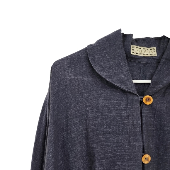 SuZen Women's Vintage Linen Blend Tunic Top & Skirt Set Lagenlook- L - Picture 3 of 12